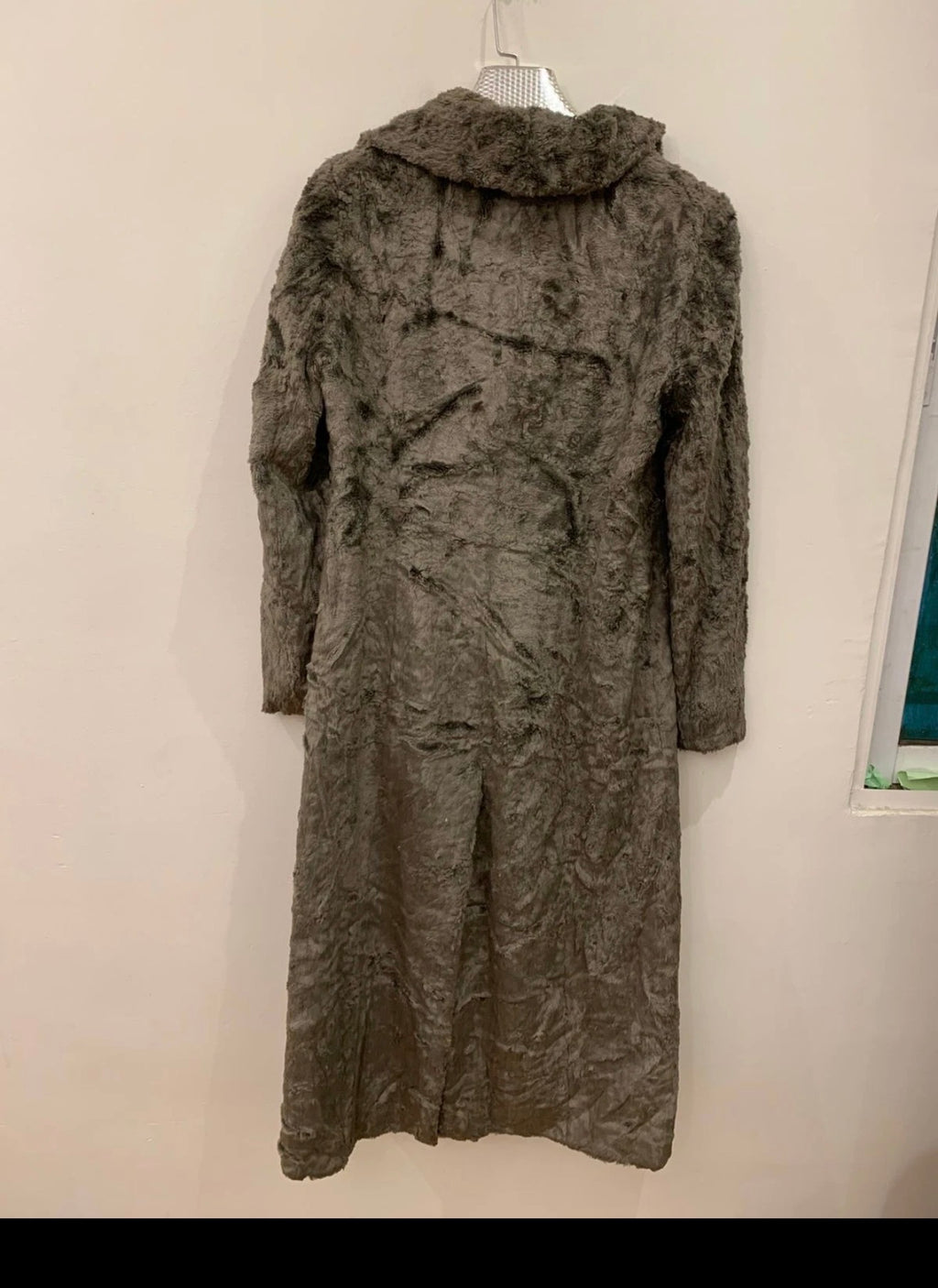 Classic Coast London gray Viscose Cotton fur long coat M 8 38