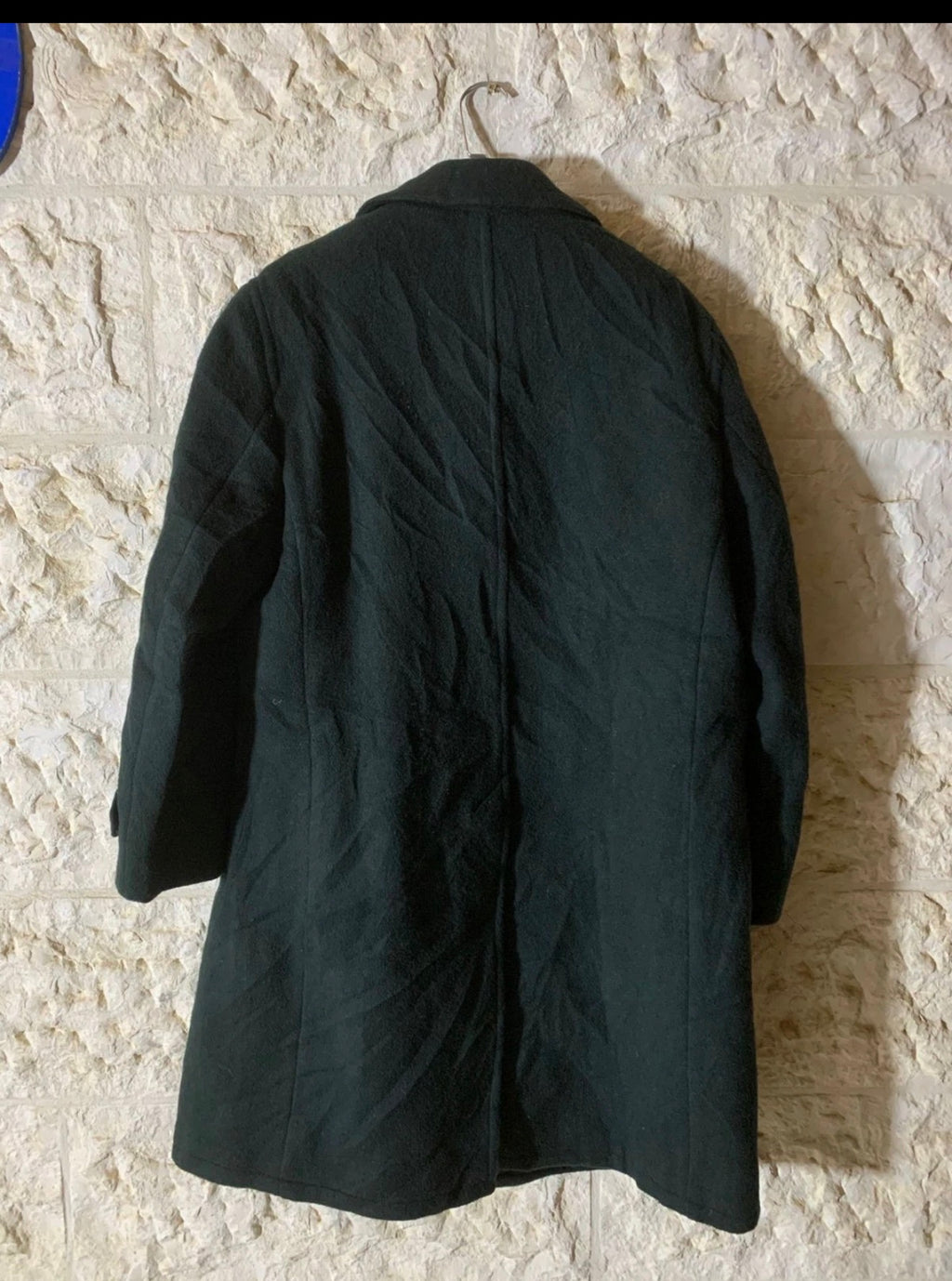 1970s vintage pure woollen wool classic dark green top over coat 46R XL