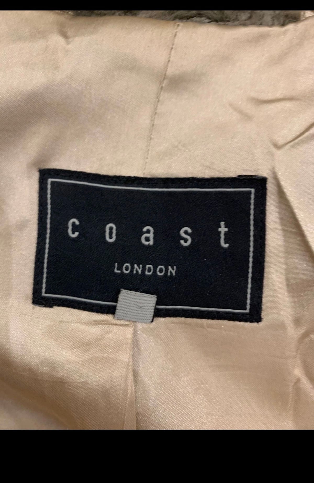Classic Coast London gray Viscose Cotton fur long coat M 8 38