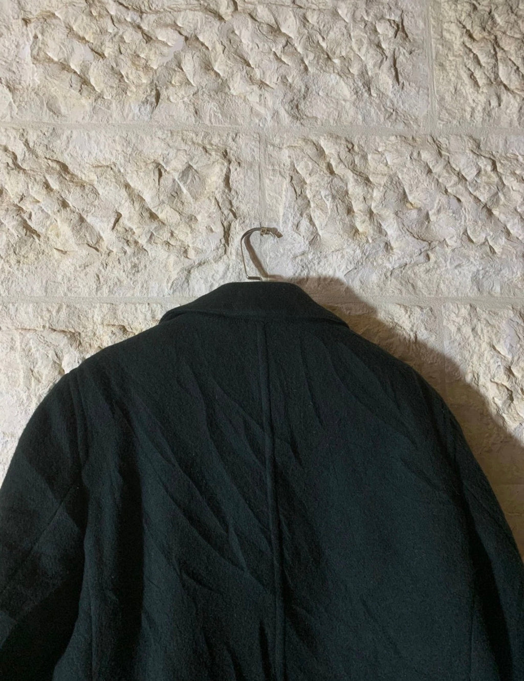 1970s vintage pure woollen wool classic dark green top over coat 46R XL