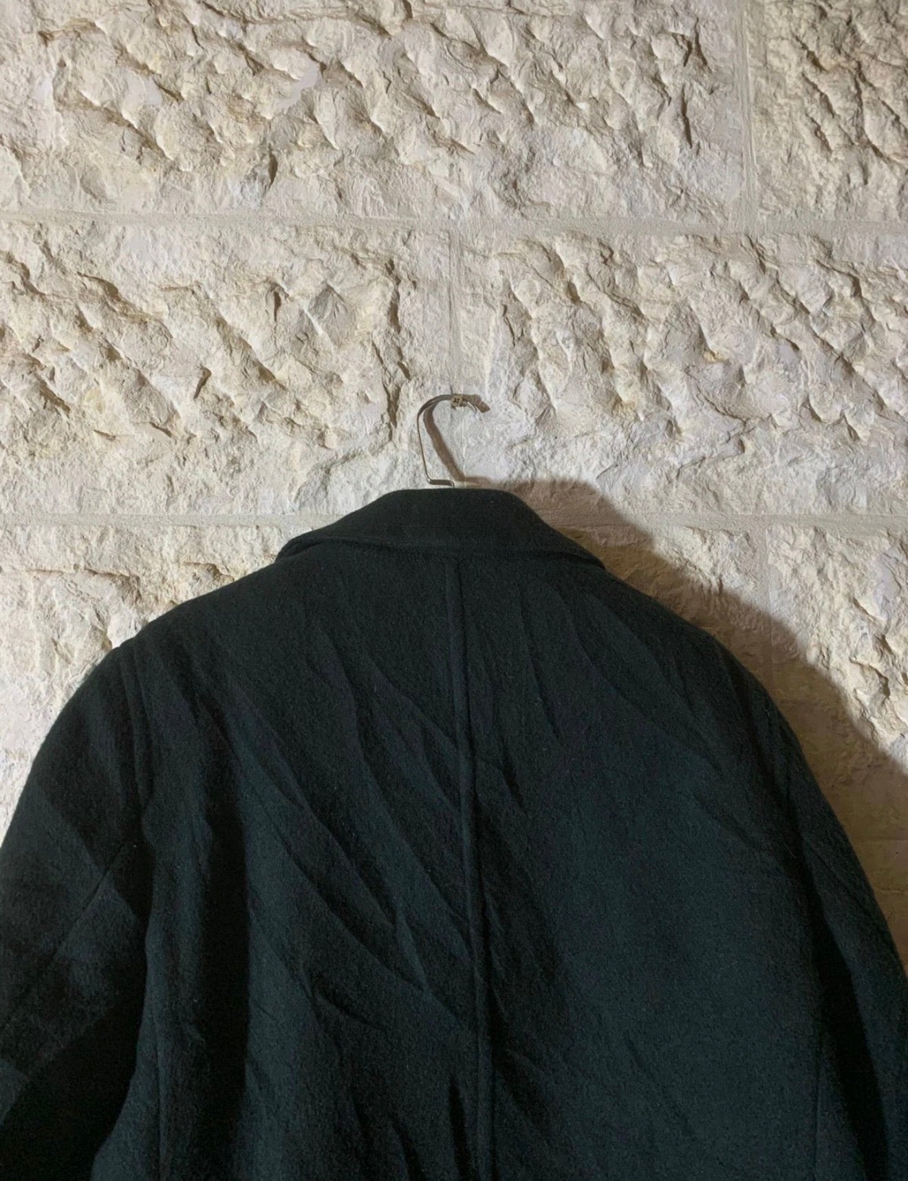 1970s vintage pure woollen wool classic dark green top over coat 46R XL