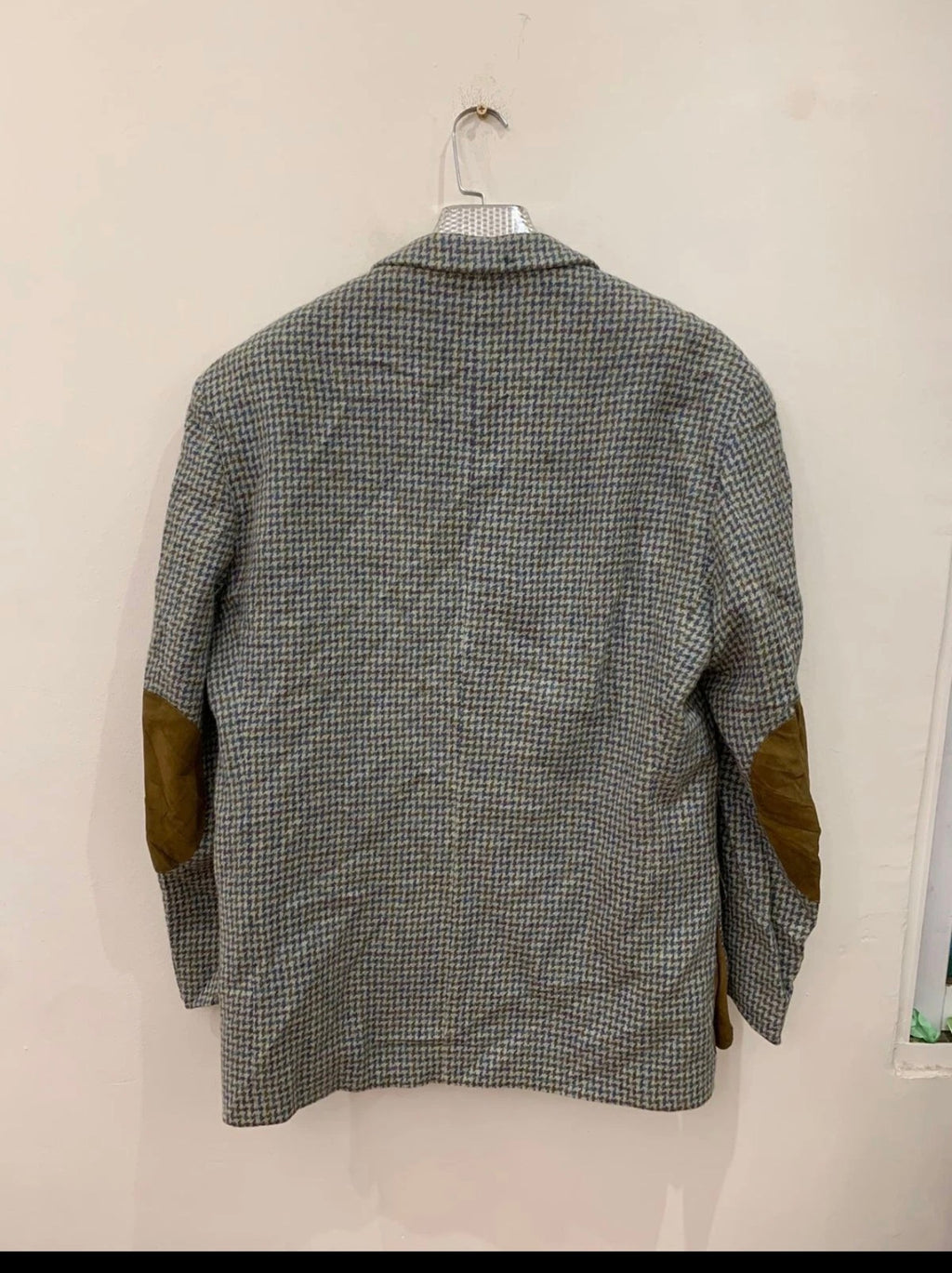 Vintage pure wool handwoven Tweed herringbone classic hunting jacket blazer 44R