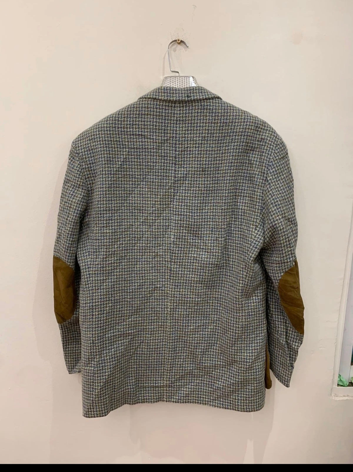 Vintage pure wool handwoven Tweed herringbone classic hunting jacket blazer 44R