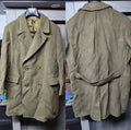 1970s Vintage Pure woollen Wool double breasted belted green over coat 48R XL