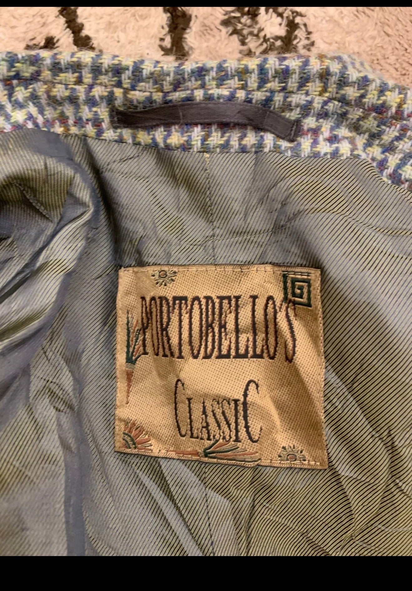 Vintage pure wool handwoven Tweed herringbone classic hunting jacket blazer 44R