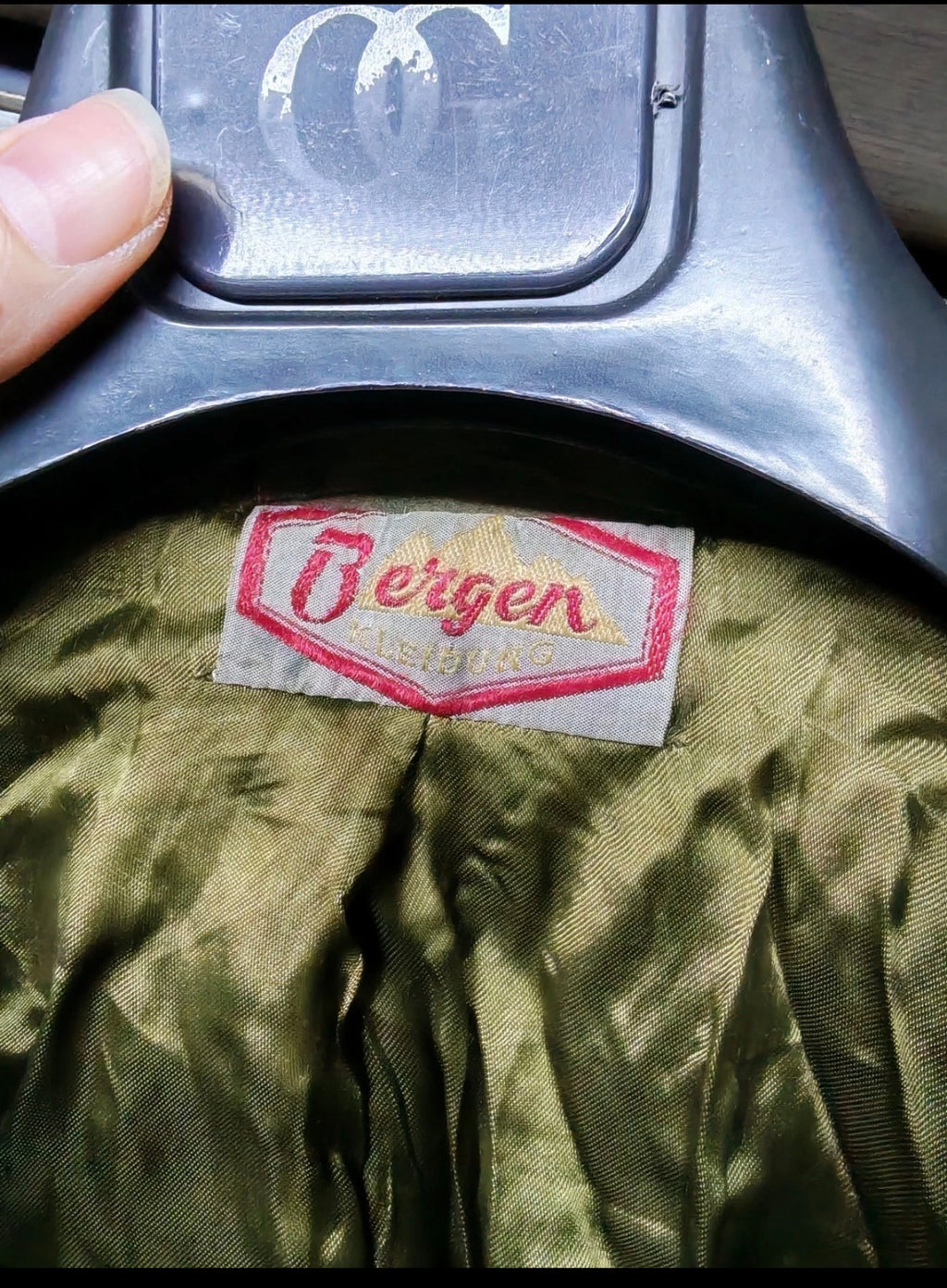 1970s Vintage Pure woollen Wool double breasted belted green over coat 48R XL
