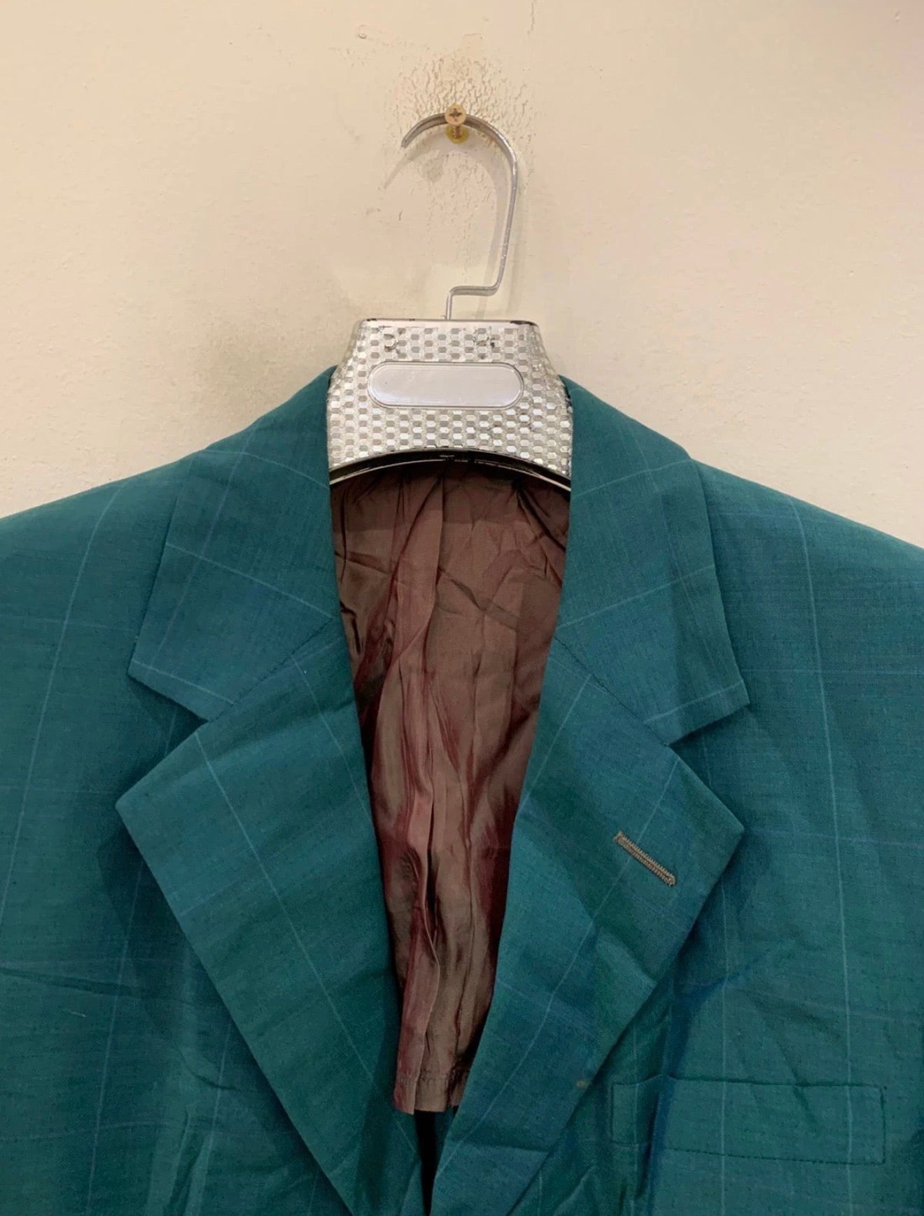 1970s Vintage Shiffer Hillman pure wool Windowpane green jacket blazer 42R 42L