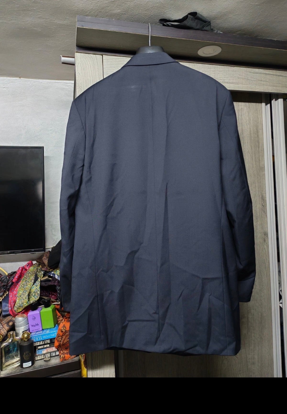 Vintage Classic Hugo Boss pure wool double breasted Tuxedo navy suit 40L 42L