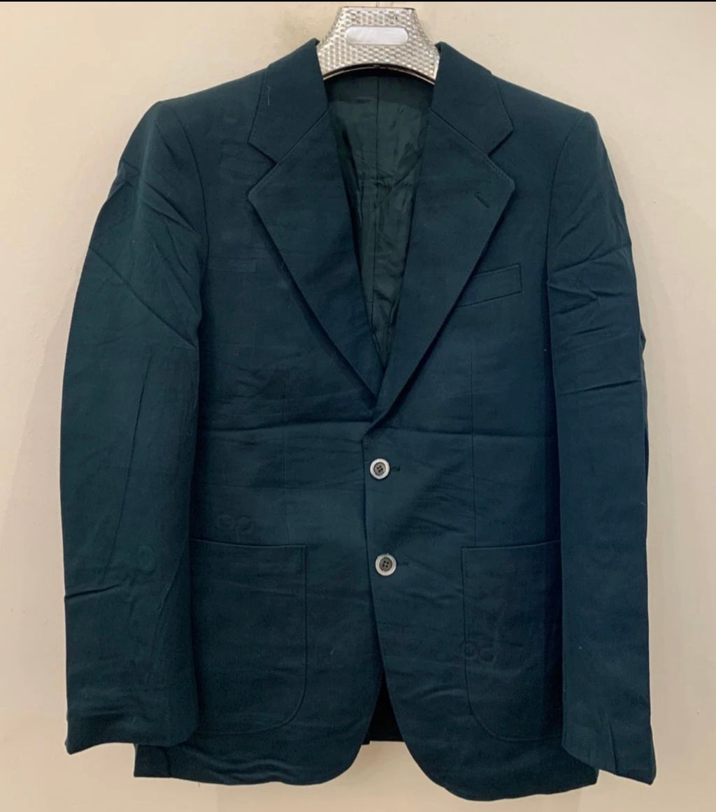 1970s Vintage wool blend classic green 2 button rockabilly disco suit 38R