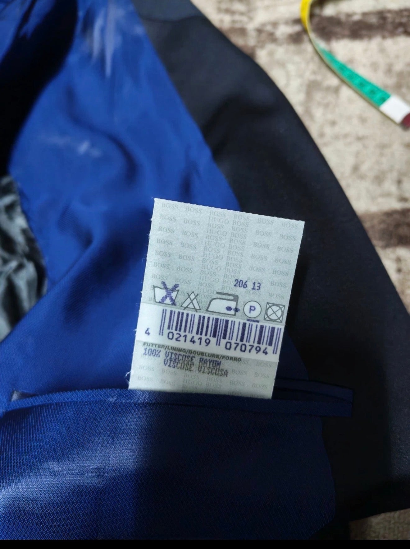 Vintage Classic Hugo Boss pure wool double breasted Tuxedo navy suit 40L 42L
