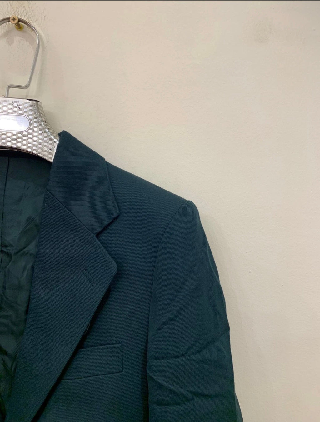 1970s Vintage wool blend classic green 2 button rockabilly disco suit 38R