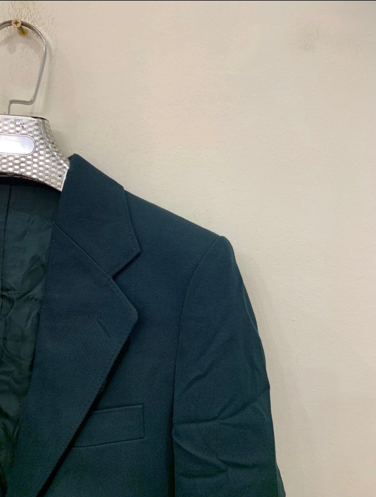 1970s Vintage wool blend classic green 2 button rockabilly disco suit 38R