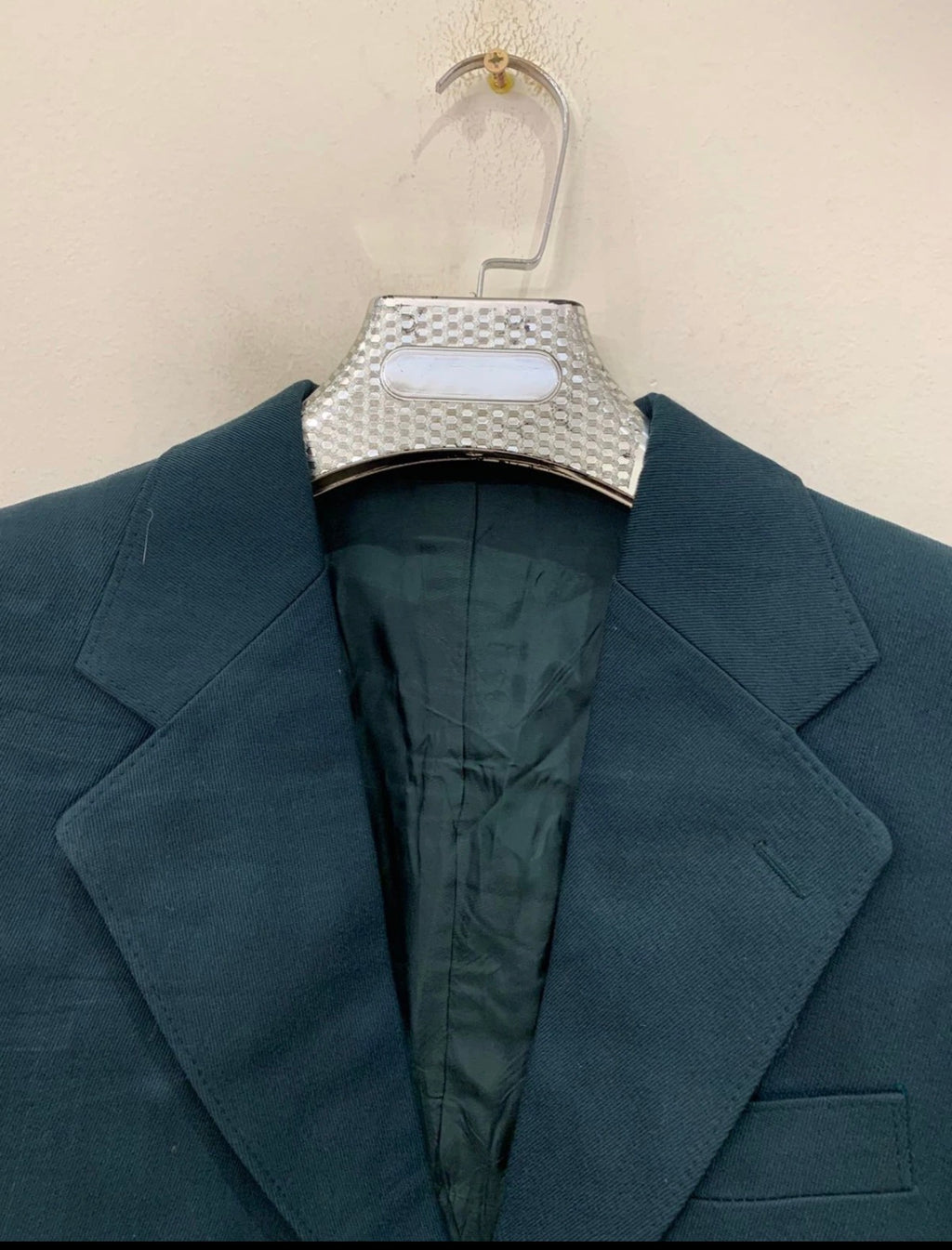 1970s Vintage wool blend classic green 2 button rockabilly disco suit 38R