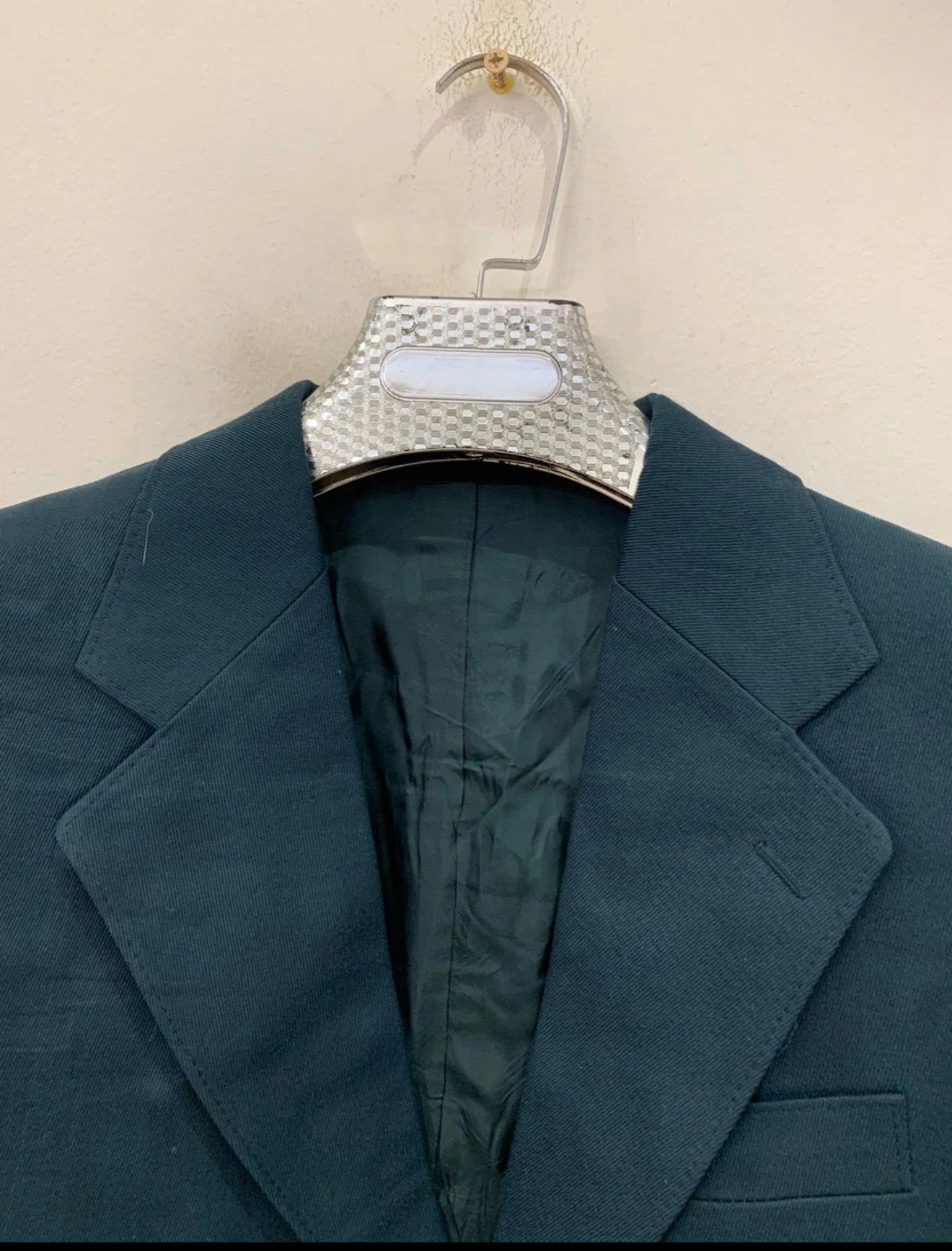 1970s Vintage wool blend classic green 2 button rockabilly disco suit 38R