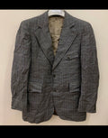 1970s Vintage pure wool camouflage plaid Disco gray blue jacket blazer 38R 38S