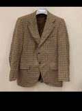 1970s Vintage pure wool handwoven tweed plaid hunting jacket blazer 38R 38S