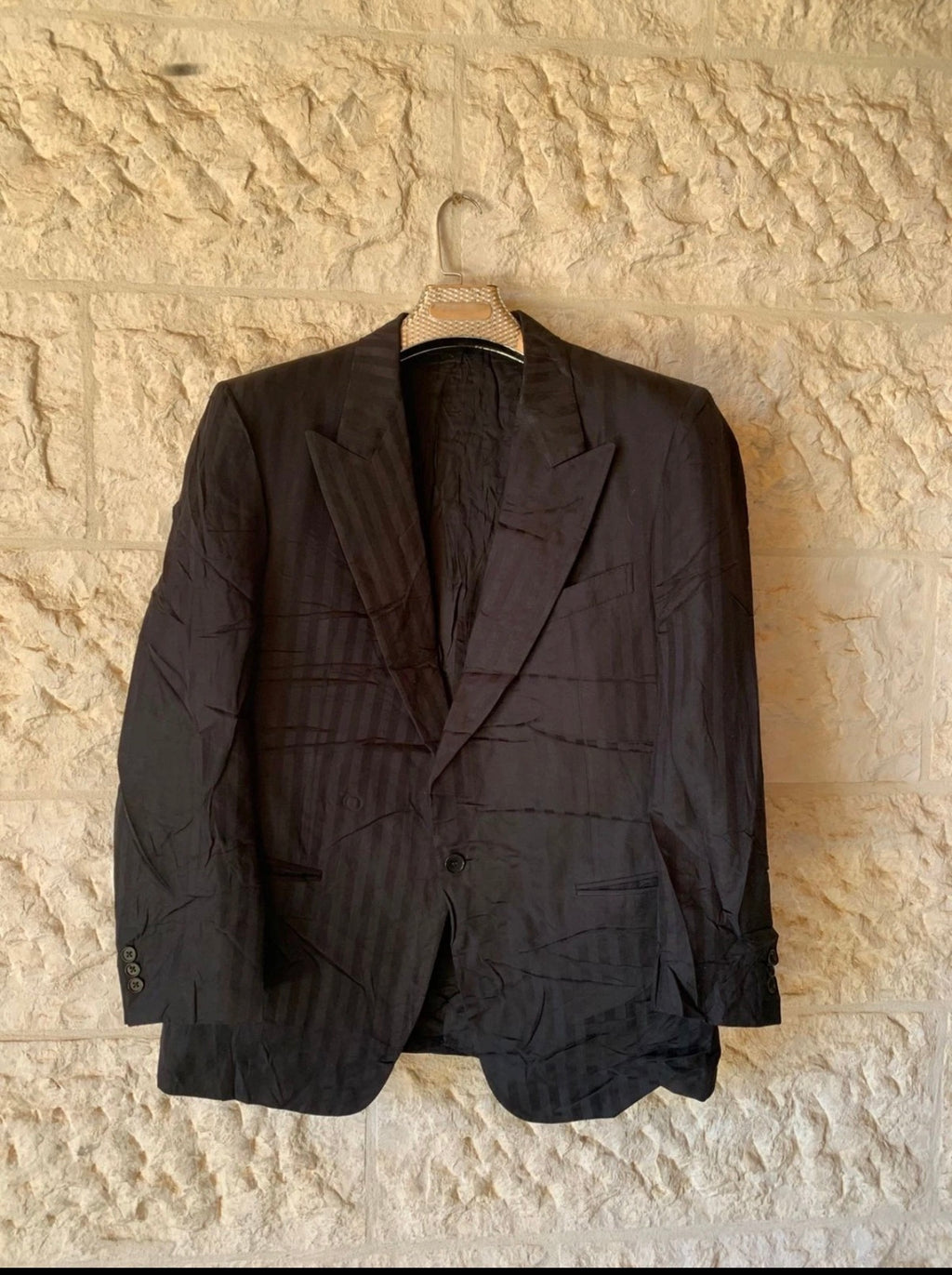 Vintage Ermenegildo Zegna 100% pure silk charcoal black jacket blazer 42R