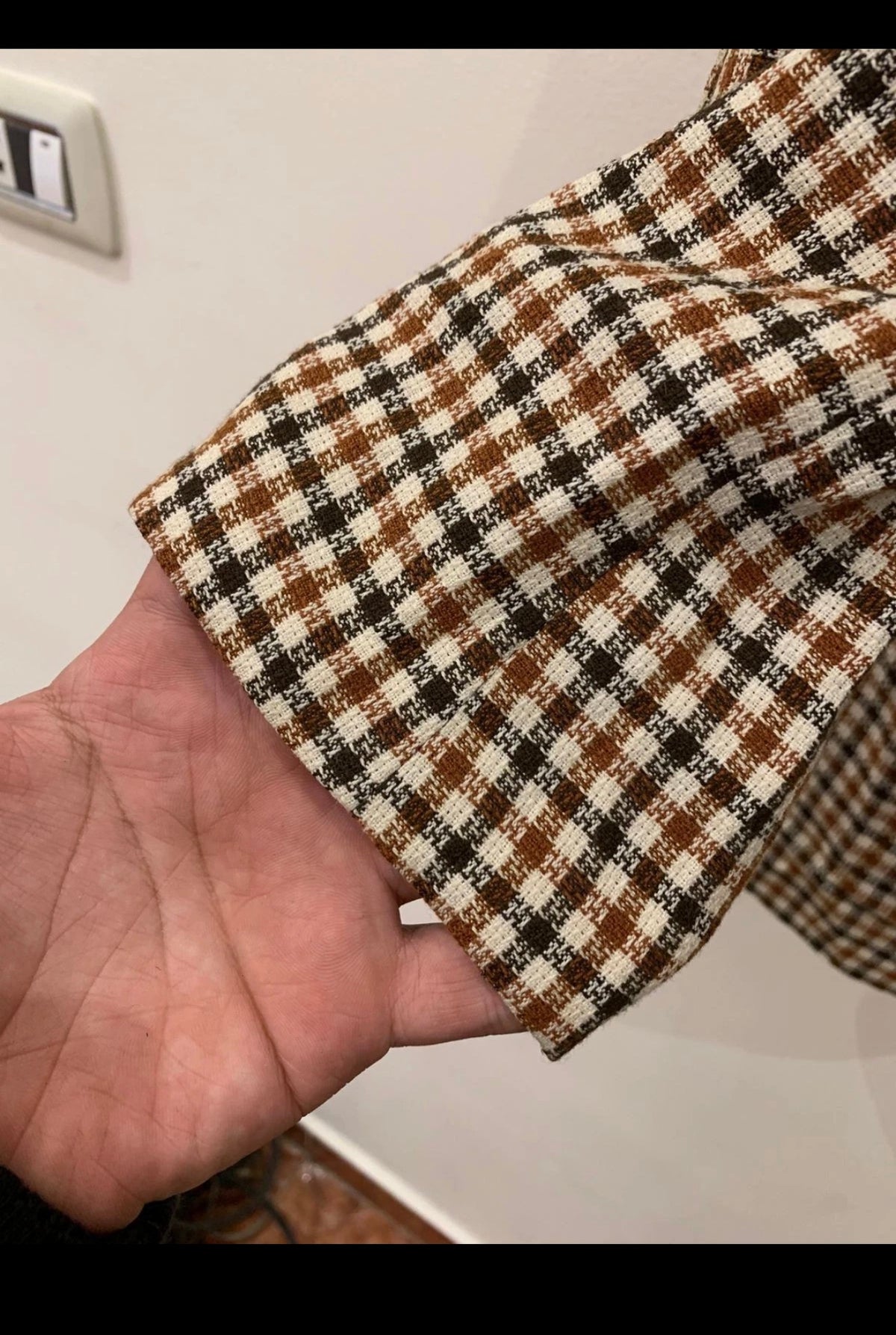1970s Vintage pure wool handwoven tweed plaid hunting jacket blazer 38R 38S