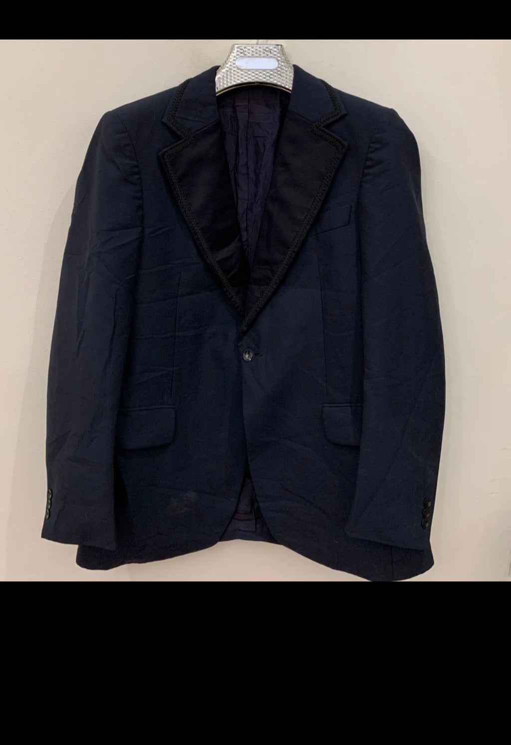 1970s vintage wool blend classic navy Night Tuxedo jacket blazer 38R