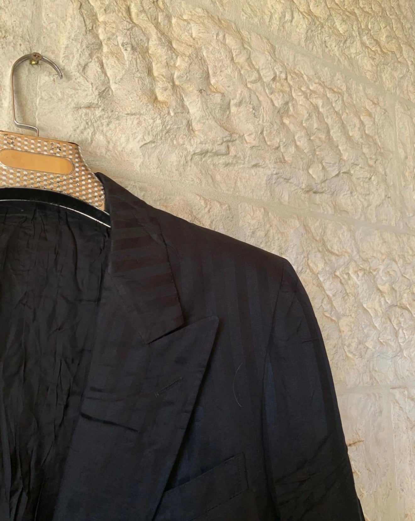 Vintage Ermenegildo Zegna 100% pure silk charcoal black jacket blazer 42R