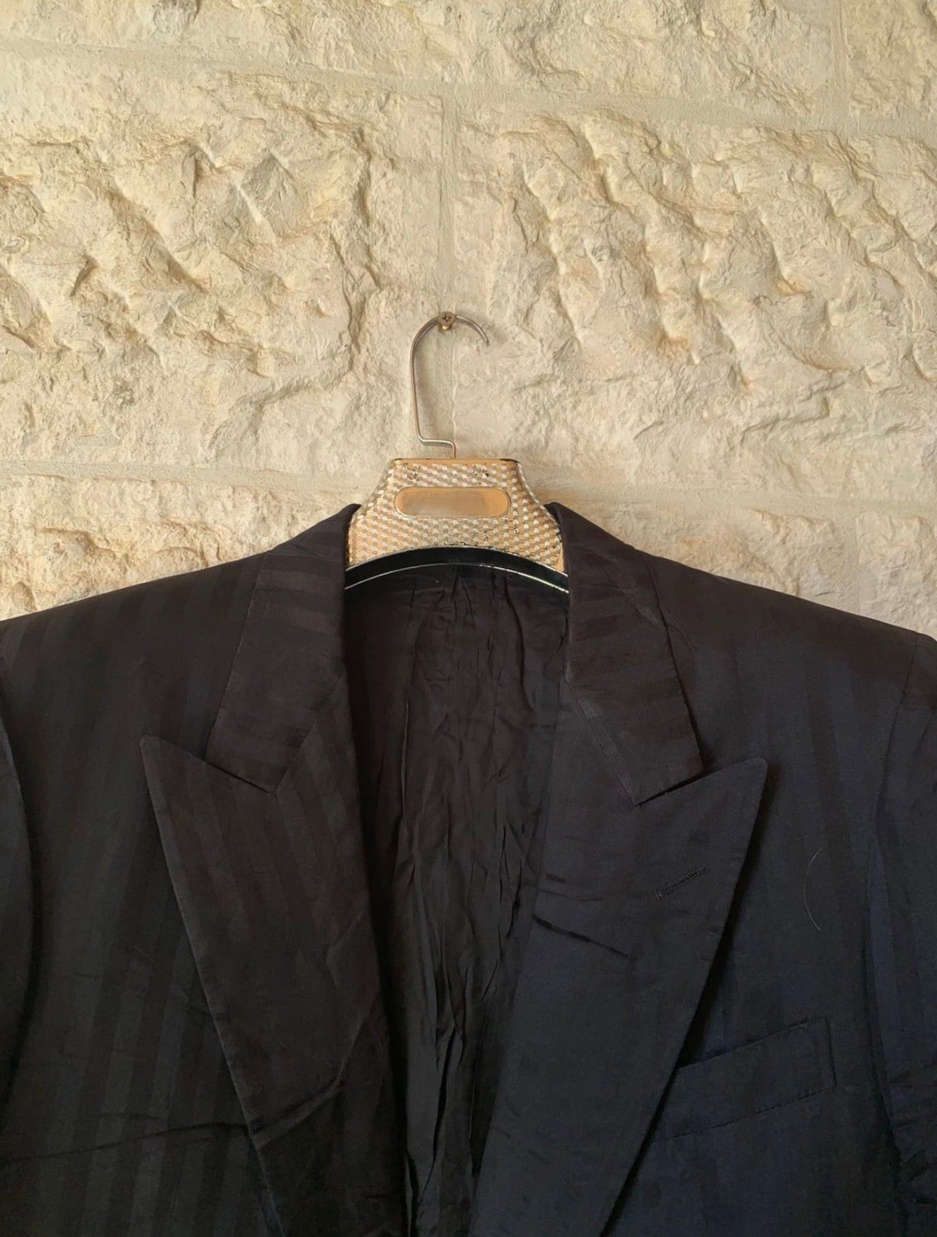 Vintage Ermenegildo Zegna 100% pure silk charcoal black jacket blazer 42R