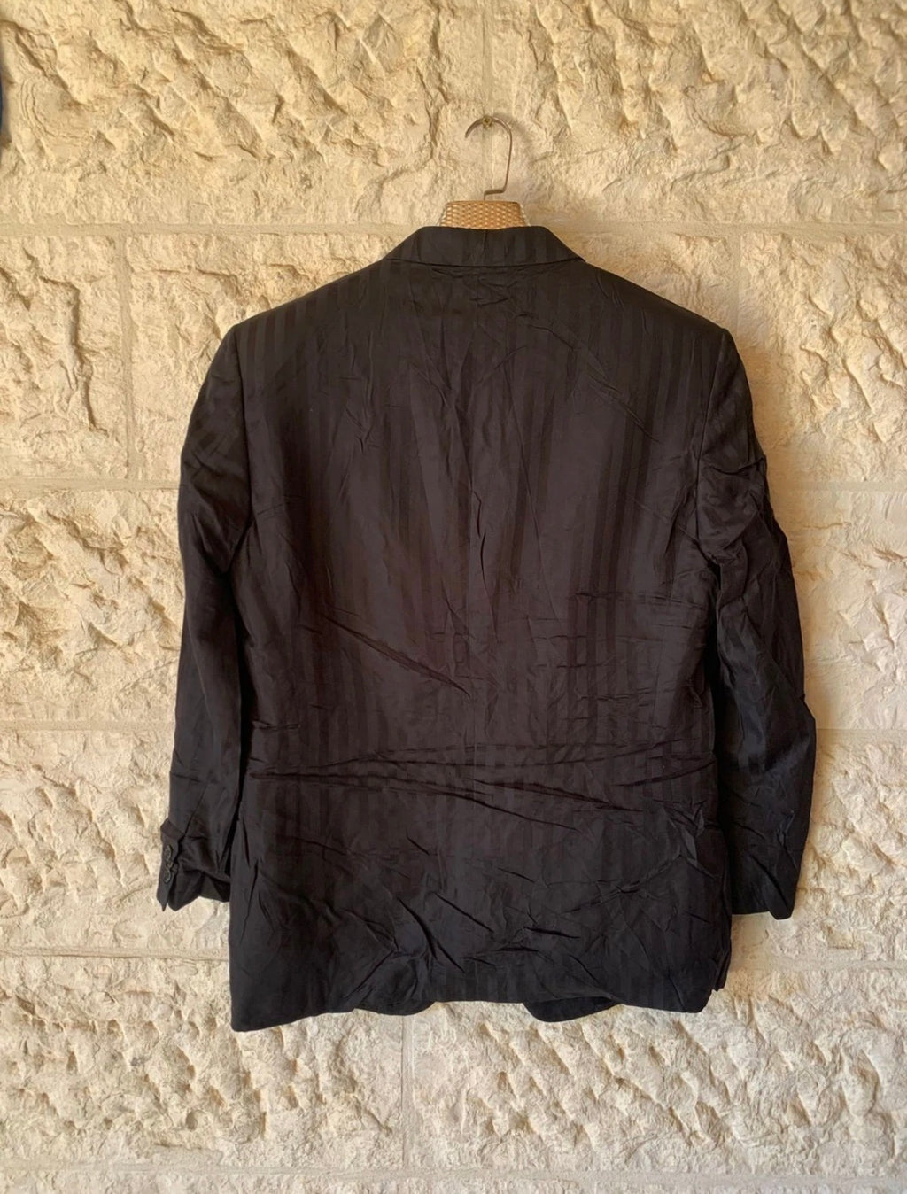 Vintage Ermenegildo Zegna 100% pure silk charcoal black jacket blazer 42R