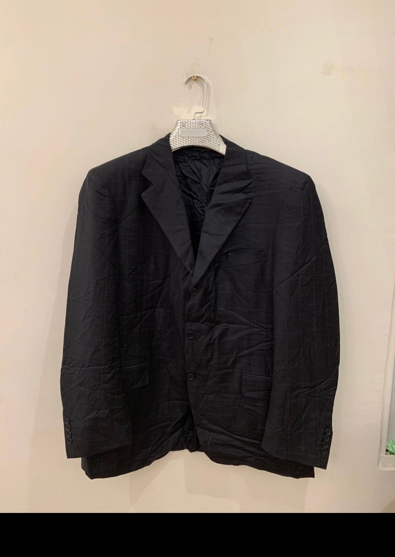 Vintage Canali Super 120s classic luxury Windowpane suit jacket blazer 42R