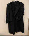Vintage woollen wool double breasted gangster black classic over coat 48L XL