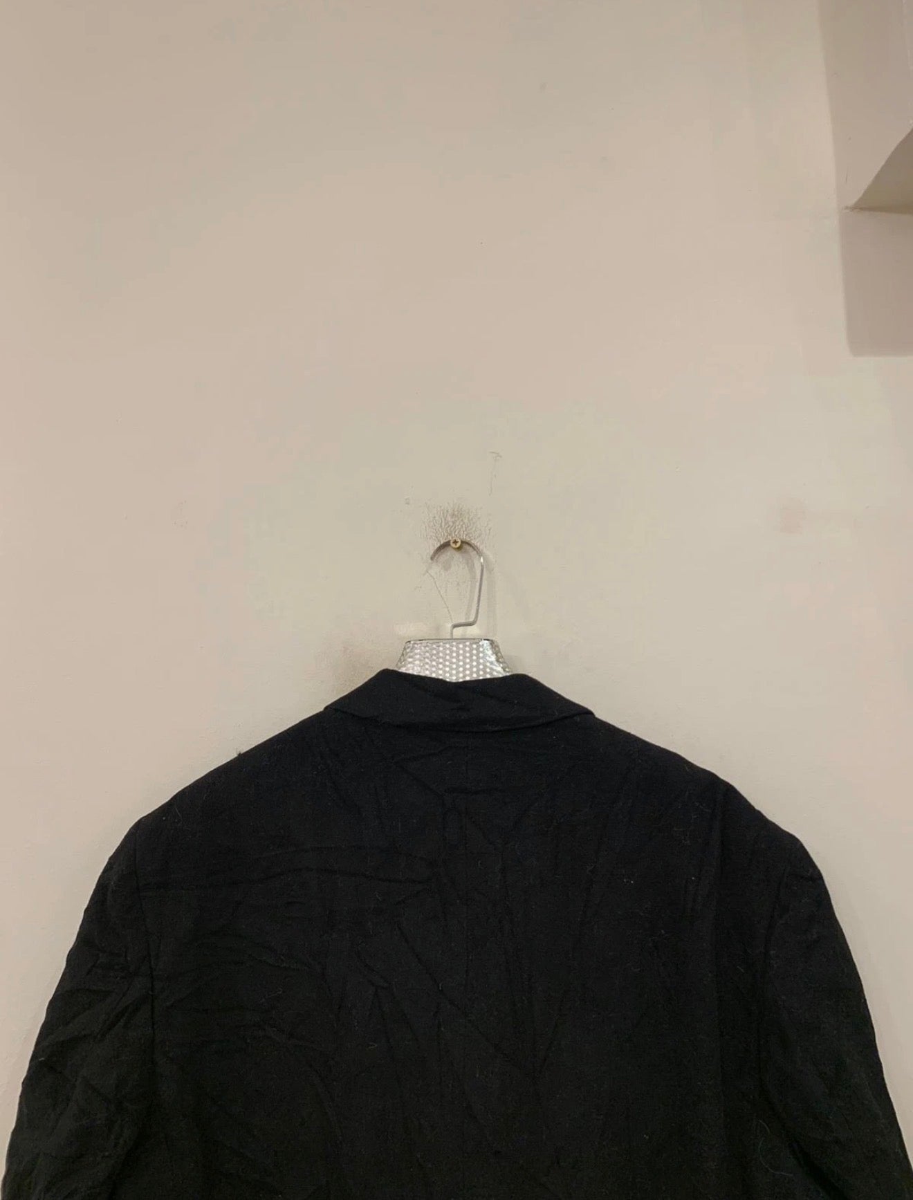 Vintage woollen wool double breasted gangster black classic over coat 48L XL