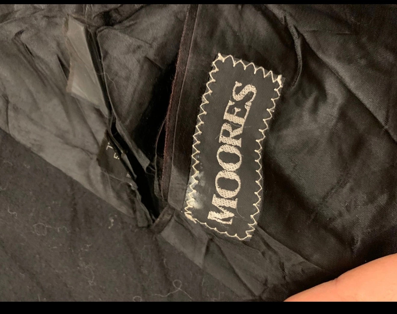 Vintage woollen wool double breasted gangster black classic over coat 48L XL