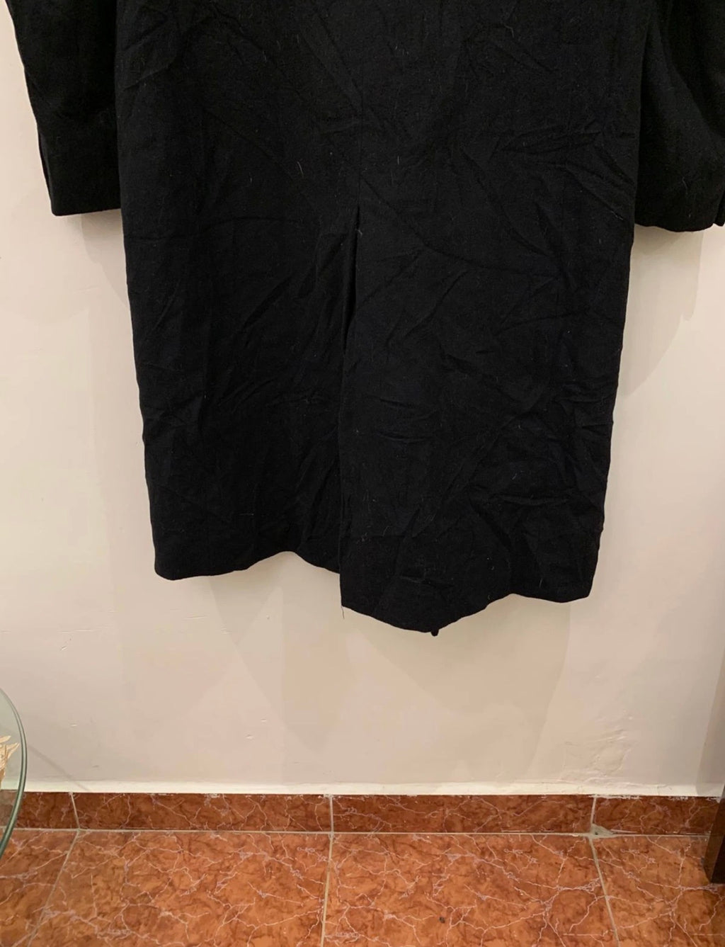 Vintage woollen wool double breasted gangster black classic over coat 48L XL