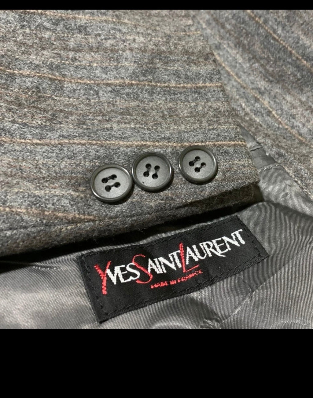 Vintage Yves Saint Laurent YSL pure wool double breasted suit jacket blazer 42R