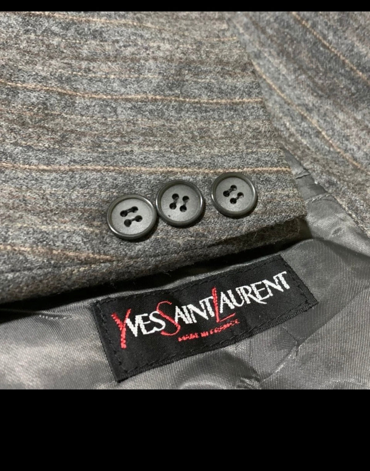 Vintage Yves Saint Laurent YSL pure wool double breasted suit jacket blazer 42R