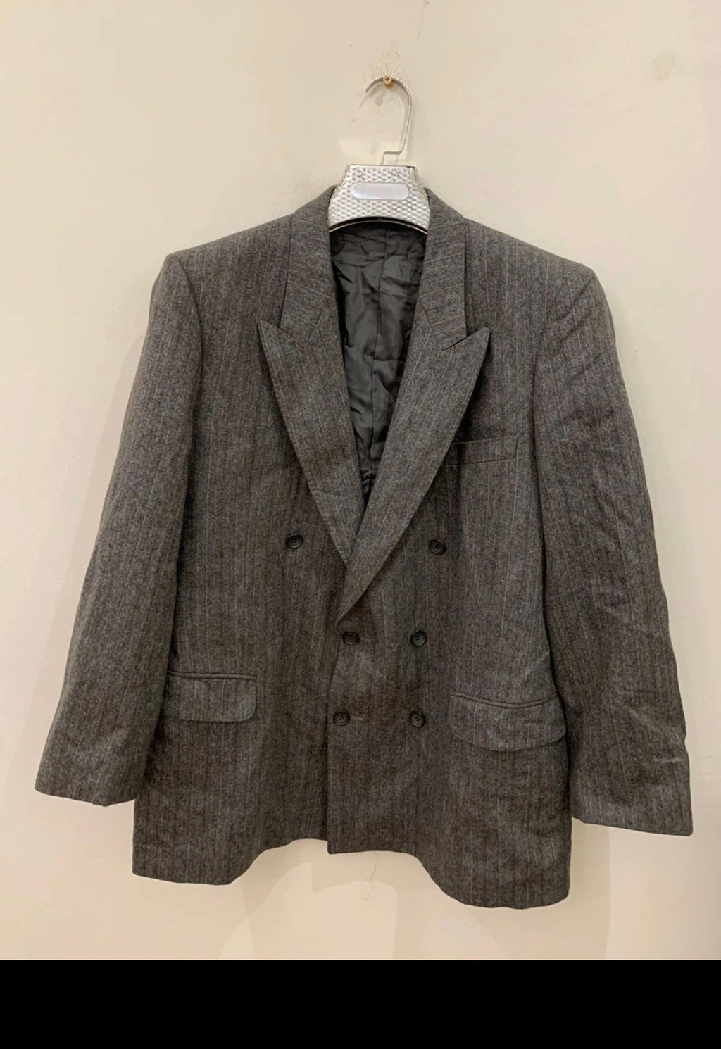Vintage Yves Saint Laurent YSL pure wool double breasted suit jacket blazer 42R