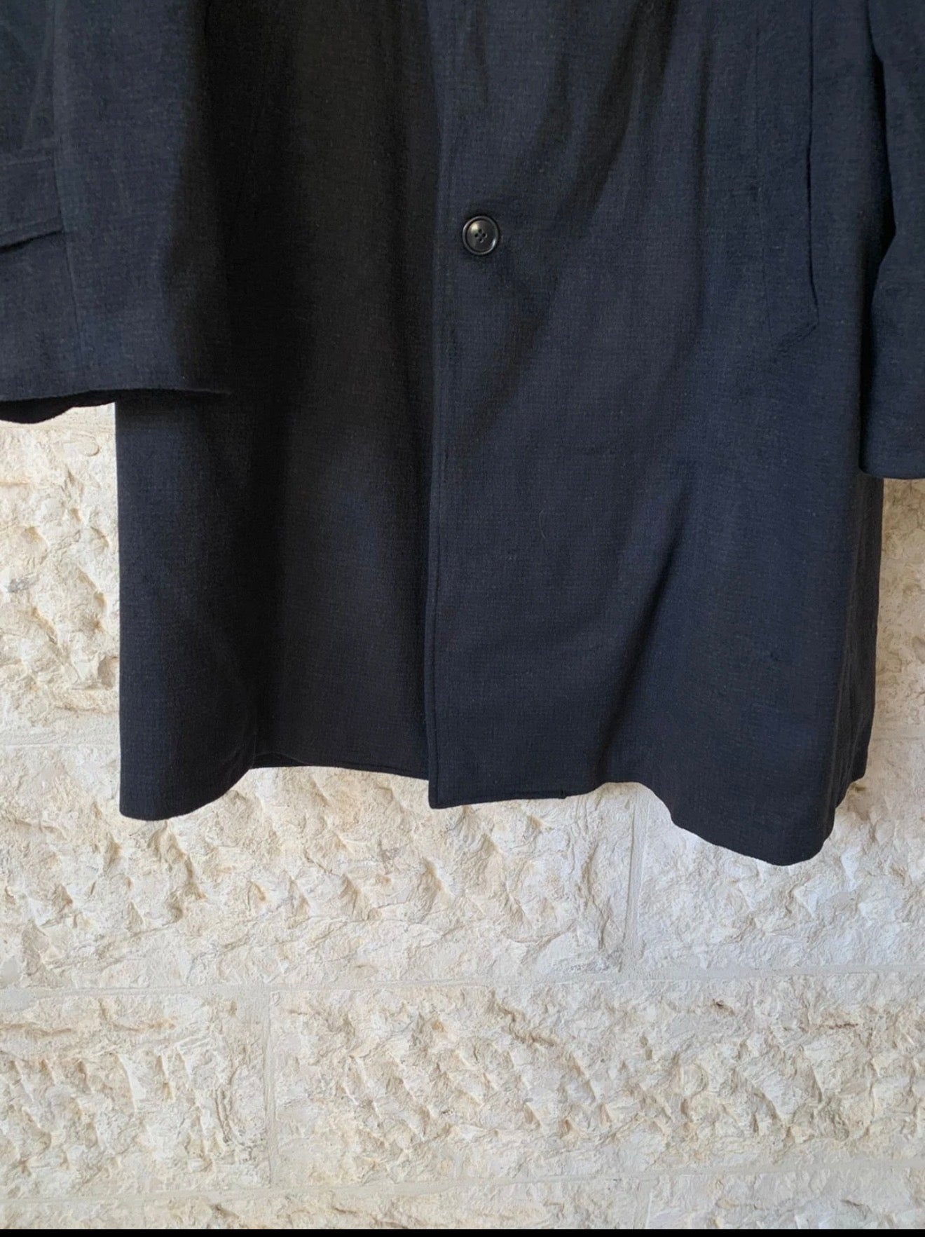 1960s vintage pure wool Robert Hall classic black over coat 48R 48L XL