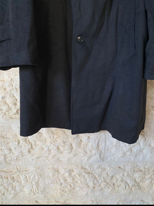 1960s vintage pure wool Robert Hall classic black over coat 48R 48L XL