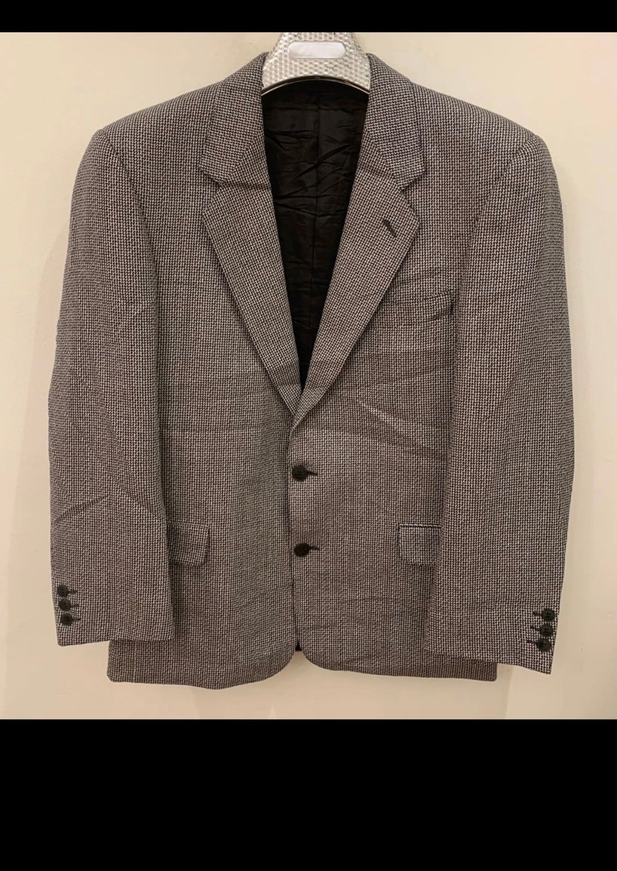 Vintage Jaeger pure wool Tweed camouflage gray classic jacket blazer 40R