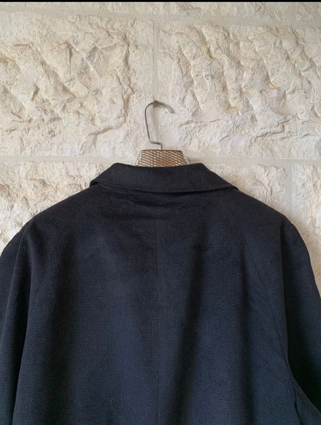 1960s vintage pure wool Robert Hall classic black over coat 48R 48L XL
