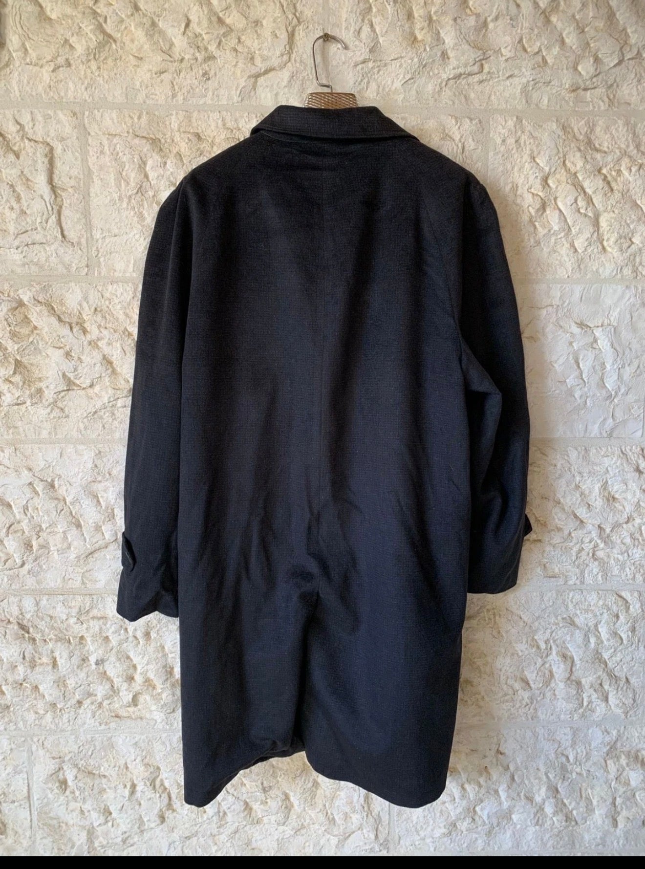 1960s vintage pure wool Robert Hall classic black over coat 48R 48L XL