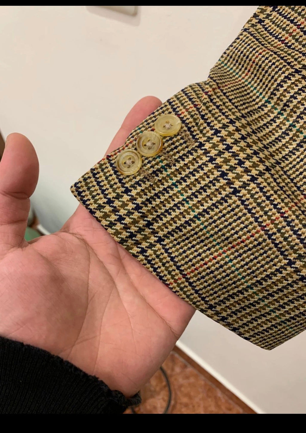 Vintage Daks DD London 100% pure wool glen check hunting jacket blazer 44R 44L