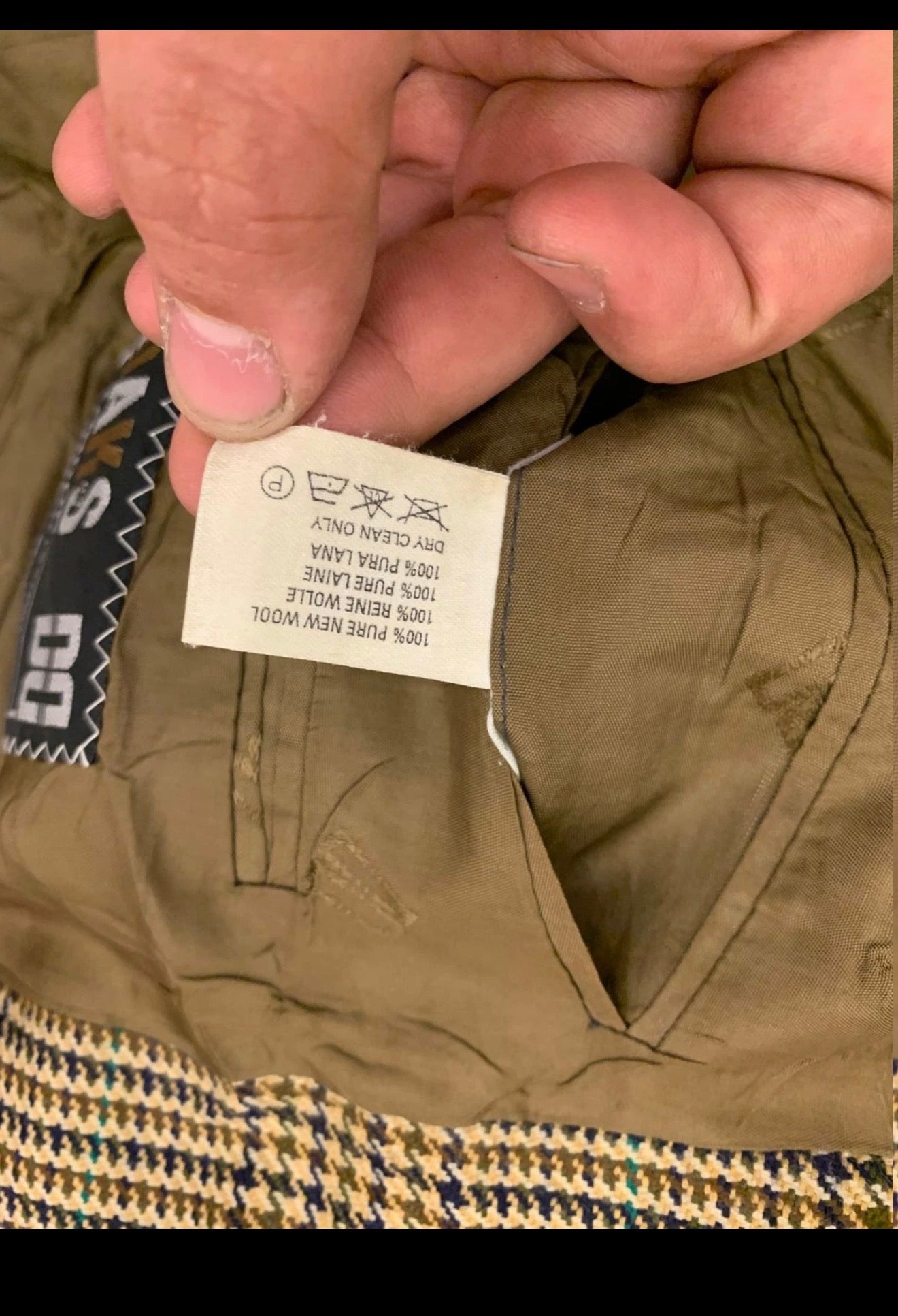Vintage Daks DD London 100% pure wool glen check hunting jacket blazer 44R 44L