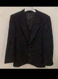 Vintage pure wool handwoven tweed classic glen check charcoal jacket blazer 40R