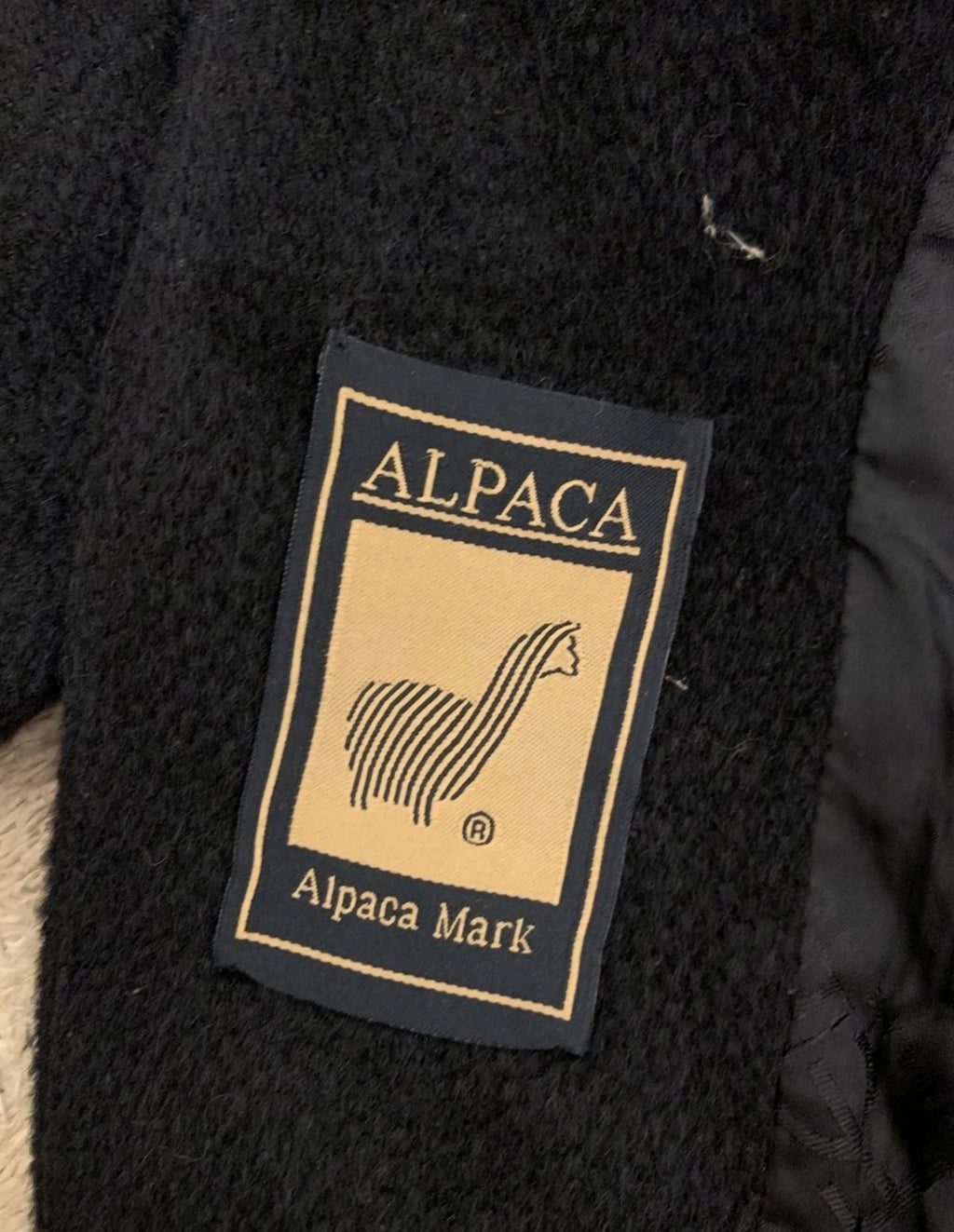 Vintage Alpaca wool classic unique black 3/4 over coat 34 S 5