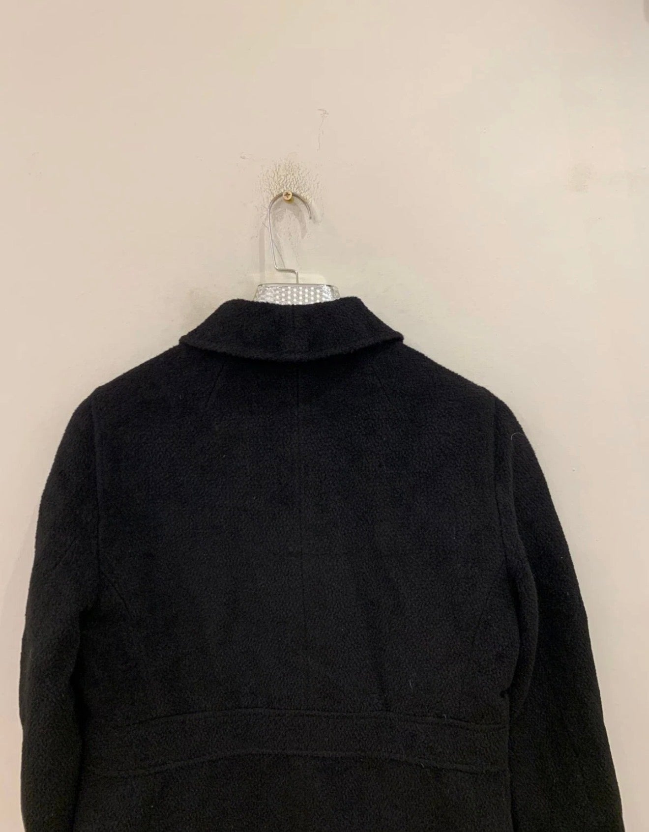 Vintage Alpaca wool classic unique black 3/4 over coat 34 S 5