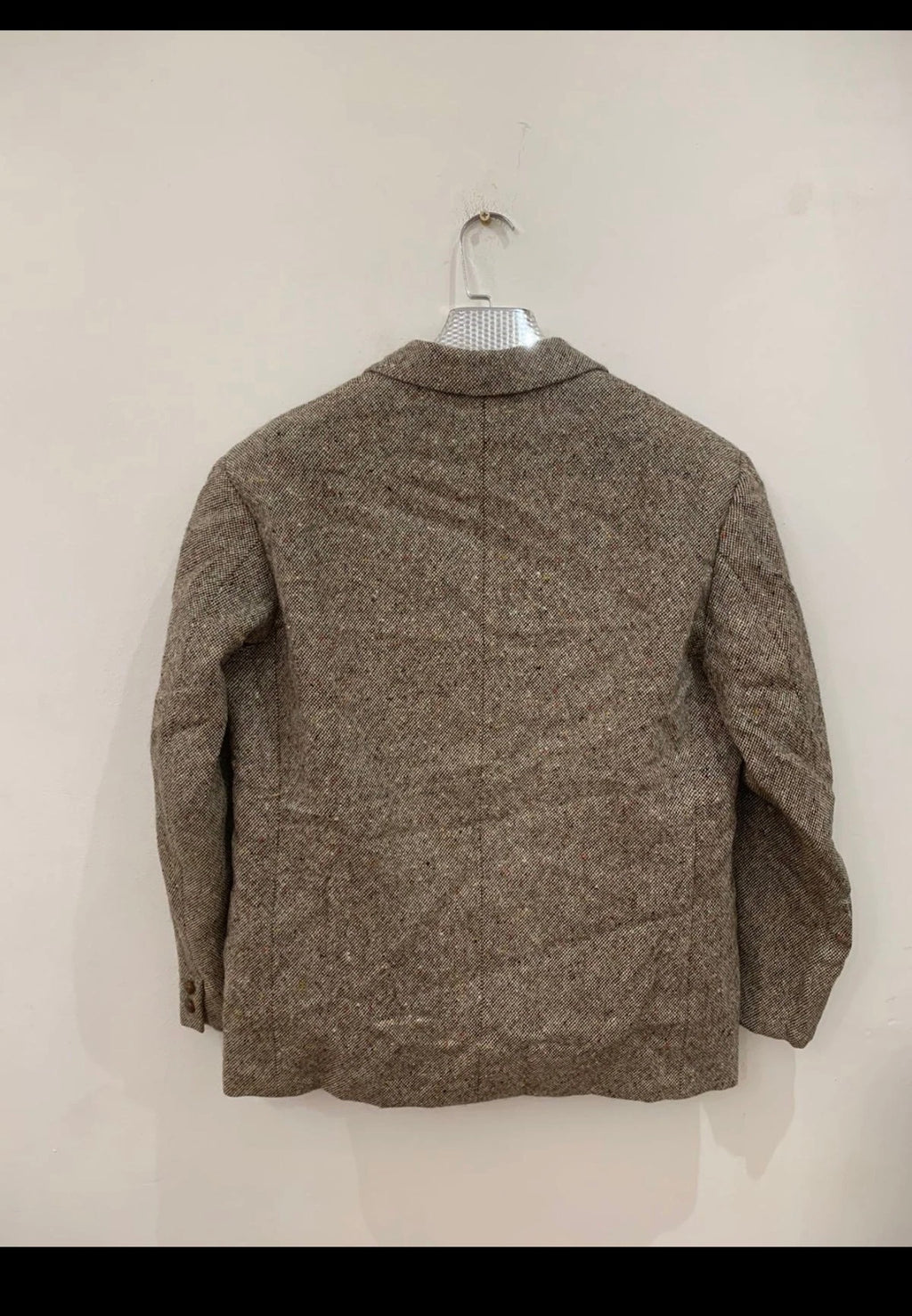 1970s Vintage pure wool handwoven tweed brown hunting jacket blazer 40R 40S
