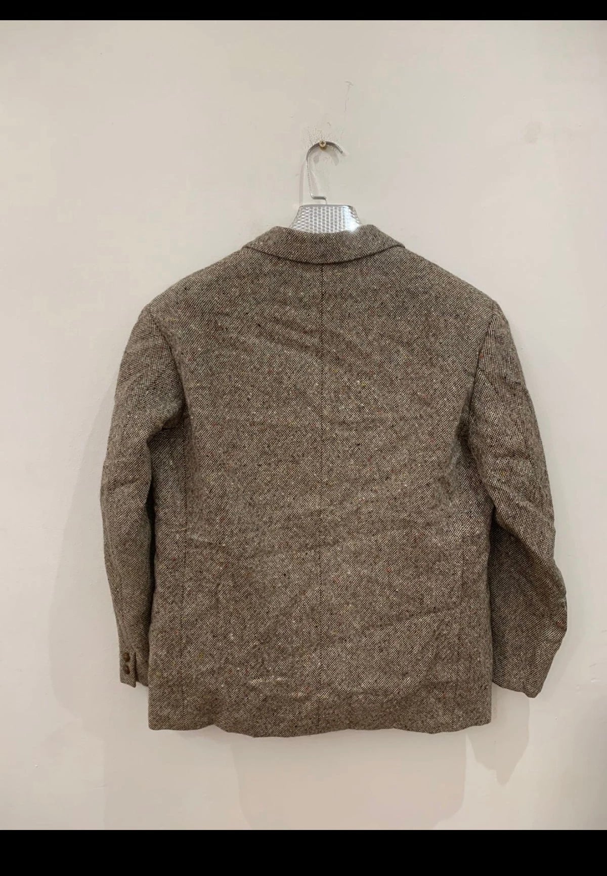 1970s Vintage pure wool handwoven tweed brown hunting jacket blazer 40R 40S