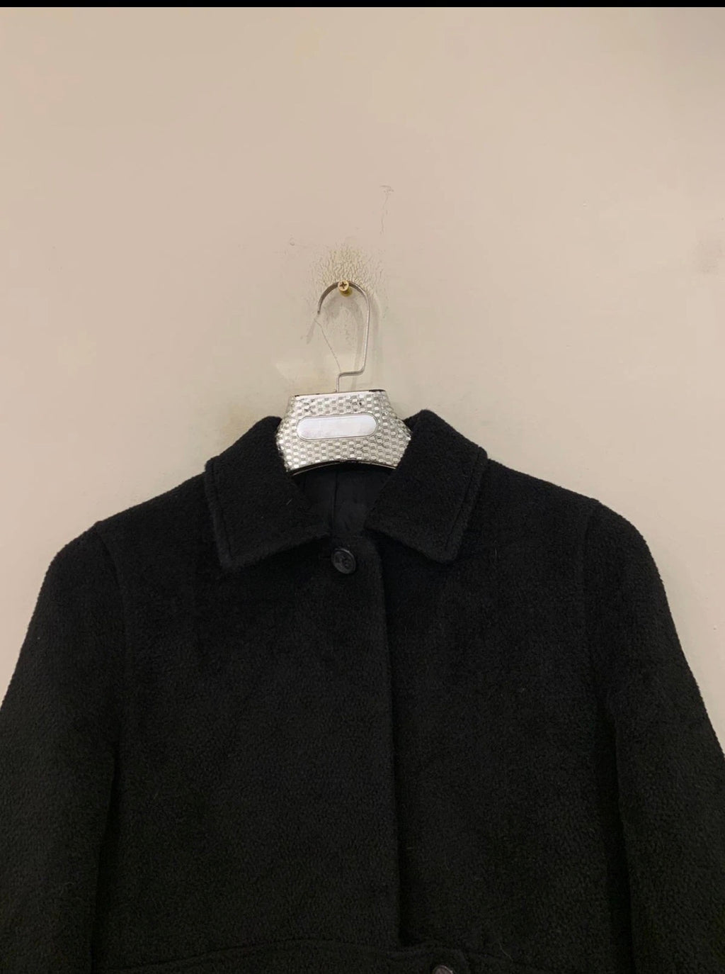 Vintage Alpaca wool classic unique black 3/4 over coat 34 S 5