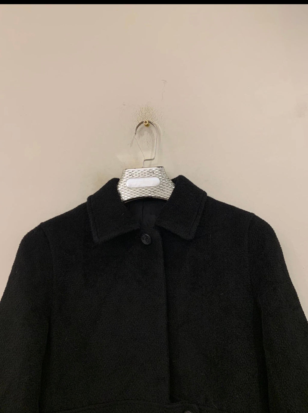 Vintage Alpaca wool classic unique black 3/4 over coat 34 S 5