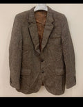 Vintage pure wool handwoven Tweed herringbone hunting jacket blazer 38R 36R