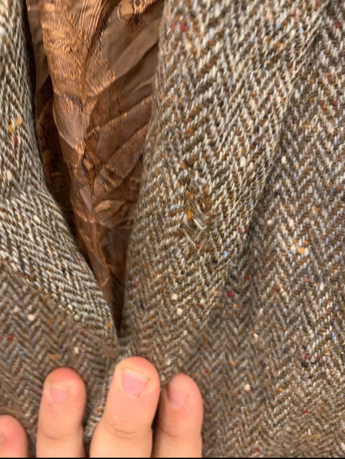 Vintage pure wool handwoven Tweed herringbone hunting jacket blazer 38R 36R